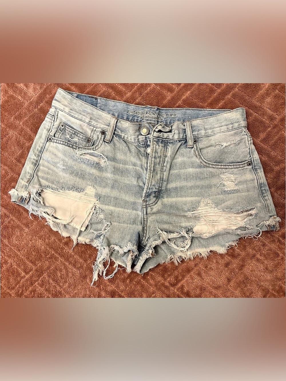 American Eagle Distressed Denim Jean Shorts Size 12
